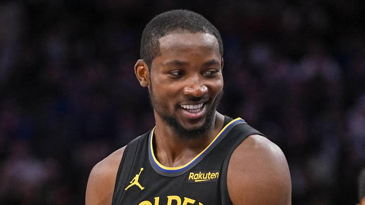 Nov 5, 2025; Sacramento, California, USA; Golden State Warriors forward Jonathan Kuminga (1) reacts after being called for a foul against the Sacramento Kings during the fourth quarter at Golden 1 Center. Mandatory Credit: Ed Szczepanski-Imagn Images
