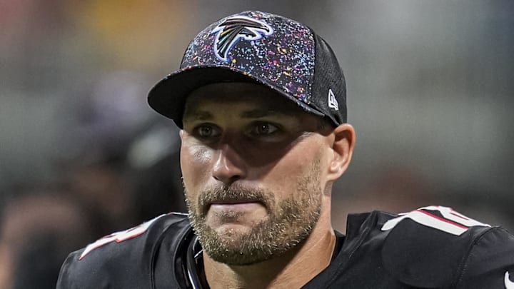 Former Atlanta Falcons quarterback Kirk Cousins on the field during the game against the Washington Commanders.
