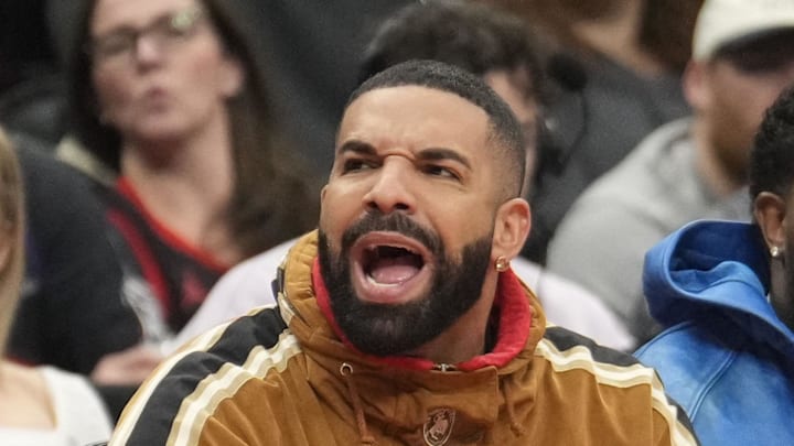 Recording artist Drake reacts