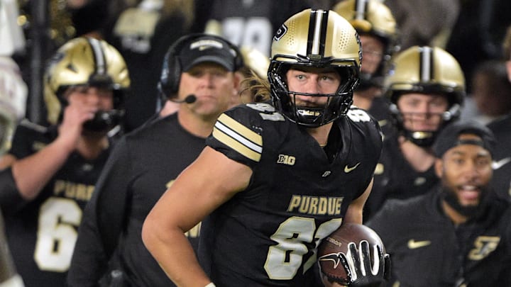 Purdue Boilermakers tight end George Burhenn (81) 