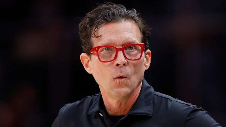 Atlanta Hawks head coach Quin Snyder reacts against the New Orleans Pelicans.