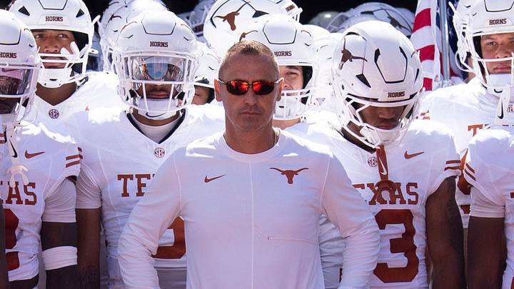Texas coach Steve Sarkisian prepares to lead his team onto the field to start the college football game against Texas on Sept. 26, 2026, in Knoxville, Tennessee. Texas coach Steve Sarkisian prepares to lead his team onto the field to start the college football game against Texas on Sept. 26, 2026, in Knoxville, Tennessee.
