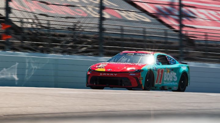 Denny Hamlin qualifies for the Cook Out 400 at Martinsville Speedway.