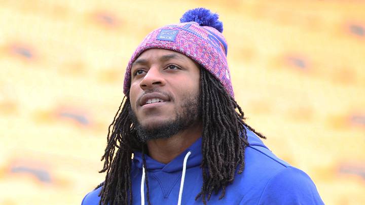 Nov 30, 2025; Pittsburgh, Pennsylvania, USA;  Buffalo Bills linebacker Dorian Williams (42) walks the field before the game against the Pittsburgh Steelers at Acrisure Stadium. Mandatory Credit: Charles LeClaire-Imagn Images