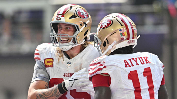 San Francisco 49ers tight end George Kittle (85) and wide receiver Brandon Aiyuk (11)