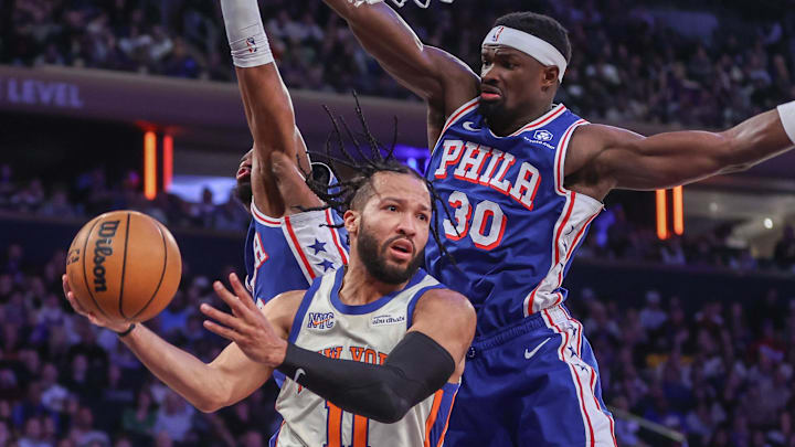 Jan 3, 2026; New York, New York, USA; New York Knicks guard Jalen Brunson (11) and Philadelphia 76ers center Adem Bona (30) at Madison Square Garden. Mandatory Credit: Wendell Cruz-Imagn Images Jan 3, 2026; New York, New York, USA; New York Knicks guard Jalen Brunson (11) and Philadelphia 76ers center Adem Bona (30) at Madison Square Garden. Mandatory Credit: Wendell Cruz-Imagn Images