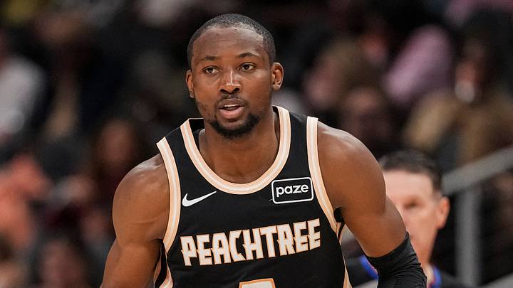 Feb 26, 2026; Atlanta, Georgia, USA; Atlanta Hawks forward Jonathan Kuminga (0) brings the ball up the court against the Washington Wizards during the second half at State Farm Arena. Mandatory Credit: Dale Zanine-Imagn Images
