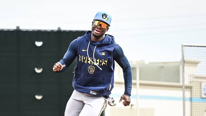 Milwaukee Brewers outfielder Luis Lara runs the bases during spring training workouts Monday, February 16, 2026, at American Family Fields of Phoenix in Phoenix, Arizona. Milwaukee Brewers outfielder Luis Lara runs the bases during spring training workouts Monday, February 16, 2026, at American Family Fields of Phoenix in Phoenix, Arizona.