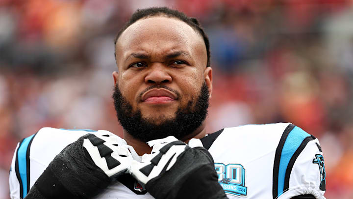Carolina Panthers offensive lineman Robert Hunt