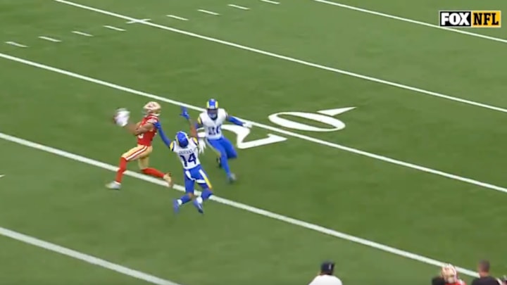 The 49ers might have been able to beat the Rams if Ronnie Bell made this catch late in the fourth quarter. 