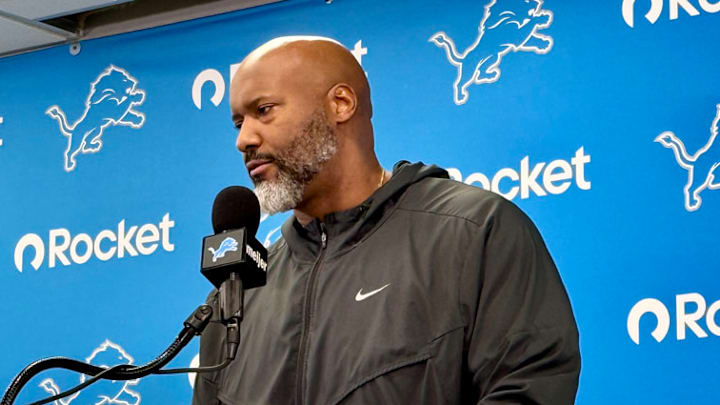 Detroit Lions general manager Brad Holmes at season-ending media session to recap 2025 season