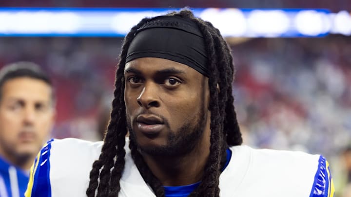 Dec 7, 2025; Glendale, Arizona, USA; Los Angeles Rams wide receiver Davante Adams (17) against the Arizona Cardinals at State Farm Stadium. Mandatory Credit: Mark J. Rebilas-Imagn Images Dec 7, 2025; Glendale, Arizona, USA; Los Angeles Rams wide receiver Davante Adams (17) against the Arizona Cardinals at State Farm Stadium. Mandatory Credit: Mark J. Rebilas-Imagn Images