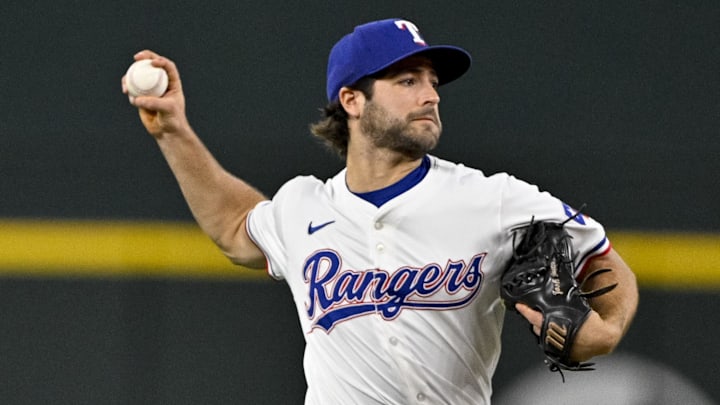 Sep 2, 2024; Arlington, Texas, USA; Texas Rangers shortstop Josh Smith (8) in action during the game between the Texas Rangers and the New York Yankees at Globe Life Field
