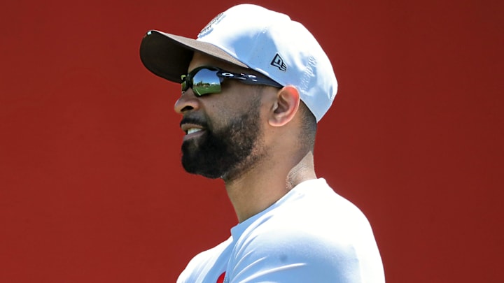 Cleveland Browns general manager Andrew Berry watches practice during day two of NFL rookie minicamp at the Cleveland Browns training facility on Saturday, May 10, 2025, in Berea, Ohio. Cleveland Browns general manager Andrew Berry watches practice during day two of NFL rookie minicamp at the Cleveland Browns training facility on Saturday, May 10, 2025, in Berea, Ohio.