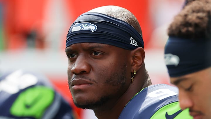 Kenneth Walker III of the Seattle Seahawks watches play