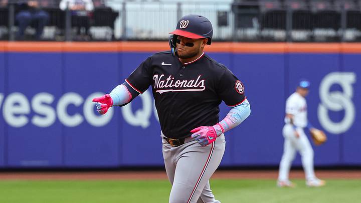 Aug 16, 2026; New York City, New York, USA;  Washington Nationals first baseman Abimelec Ortiz (81) rounds the bases after hitting a solo home run during the third inning against the New York Mets at Citi Field. Mandatory Credit: Vincent Carchietta-Imagn Images