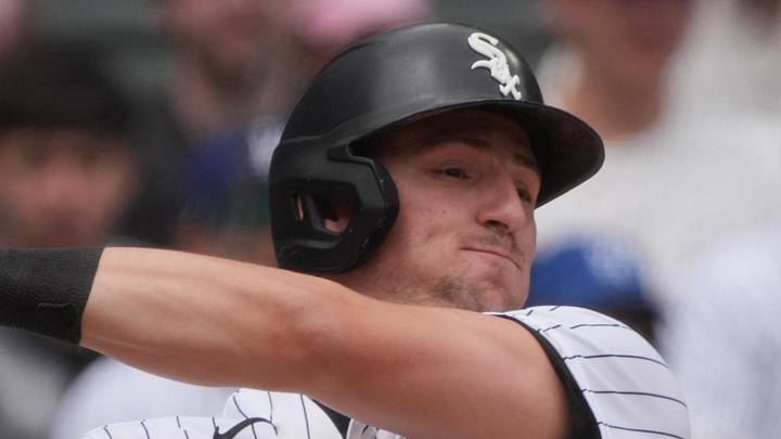 Jun 14, 2026; Chicago, Illinois, USA; Chicago White Sox shortstop Colson Montgomery (12) hits a double against the Los Angeles Dodgers during the fourth inning at Rate Field. Mandatory Credit: David Banks-Imagn Images Jun 14, 2026; Chicago, Illinois, USA; Chicago White Sox shortstop Colson Montgomery (12) hits a double against the Los Angeles Dodgers during the fourth inning at Rate Field. Mandatory Credit: David Banks-Imagn Images