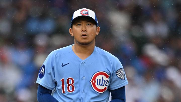 Jul 31, 2026; Chicago, Illinois, USA;  Chicago Cubs pitcher Shota Imanaga (18) pitches in the fits inning against the New York Yankees at Wrigley Field. Mandatory Credit: Patrick Gorski-Imagn Images