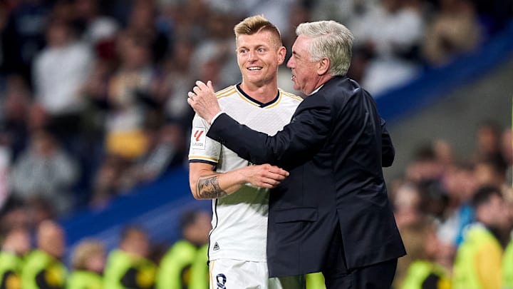 Carlo Ancelotti y Toni Kroos, Real Madrid Carlo Ancelotti y Toni Kroos, Real Madrid