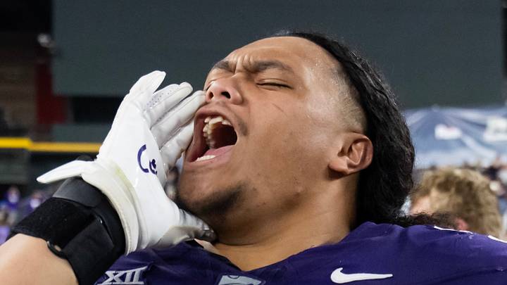 Current Seattle Seahawks defensive tackle Uso Seumalo celebrates