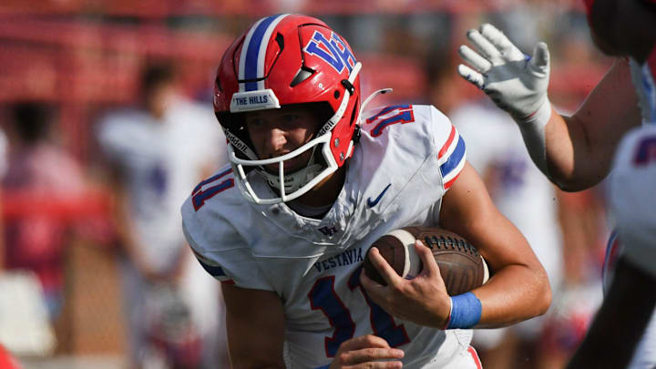 Vestavia Hills' Charlie Taafe produced 352 all-purpose yards and five touchdowns in a 39-17 win over Hillcrest-Tuscaloosa last week. Vestavia Hills' Charlie Taafe produced 352 all-purpose yards and five touchdowns in a 39-17 win over Hillcrest-Tuscaloosa last week.