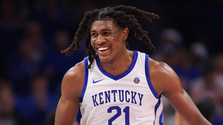 Dec 20, 2025; Atlanta, Georgia, USA; Kentucky Wildcats forward Jayden Quaintance (21) shows emotion against the St. John Red Storm in the second half at State Farm Arena. Mandatory Credit: Brett Davis-Imagn Images Dec 20, 2025; Atlanta, Georgia, USA; Kentucky Wildcats forward Jayden Quaintance (21) shows emotion against the St. John Red Storm in the second half at State Farm Arena. Mandatory Credit: Brett Davis-Imagn Images