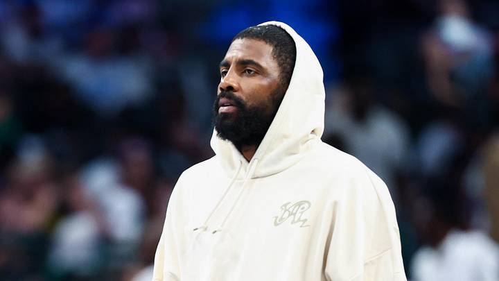 Oct 22, 2025; Dallas, Texas, USA; Dallas Mavericks injured guard Kyrie Irving walks across the court during the game against the San Antonio Spurs at American Airlines Center. Mandatory Credit: Kevin Jairaj-Imagn Images Oct 22, 2025; Dallas, Texas, USA; Dallas Mavericks injured guard Kyrie Irving walks across the court during the game against the San Antonio Spurs at American Airlines Center. Mandatory Credit: Kevin Jairaj-Imagn Images