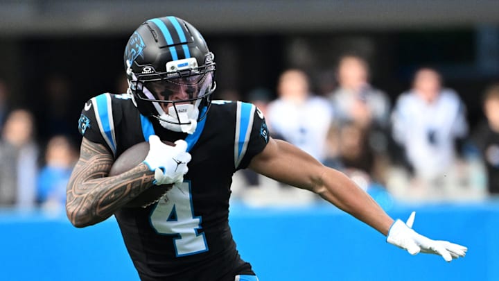 Carolina Panthers wide receiver Tetairoa McMillan could bust out in the fantasy stat sheets in his second NFL season. Carolina Panthers wide receiver Tetairoa McMillan could bust out in the fantasy stat sheets in his second NFL season.