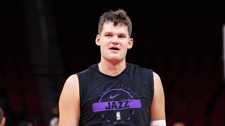 Oct 8, 2025; Houston, Texas, USA; Utah Jazz center Walker Kessler (24) warms up before the game against the Houston Rockets at Toyota Center. Mandatory Credit: Troy Taormina-Imagn Images Oct 8, 2025; Houston, Texas, USA; Utah Jazz center Walker Kessler (24) warms up before the game against the Houston Rockets at Toyota Center. Mandatory Credit: Troy Taormina-Imagn Images