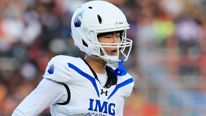 IMG Academy's Ryan Jung (25) runs off the field after kicking a point after try during the first quarter of a high school football matchup at Mandarin High School, Friday, Sept. 19, 2025, in Jacksonville, Fla. The IMG Academy Ascenders defeated the Mandarin Mustangs 57-7. IMG Academy's Ryan Jung (25) runs off the field after kicking a point after try during the first quarter of a high school football matchup at Mandarin High School, Friday, Sept. 19, 2025, in Jacksonville, Fla. The IMG Academy Ascenders defeated the Mandarin Mustangs 57-7.