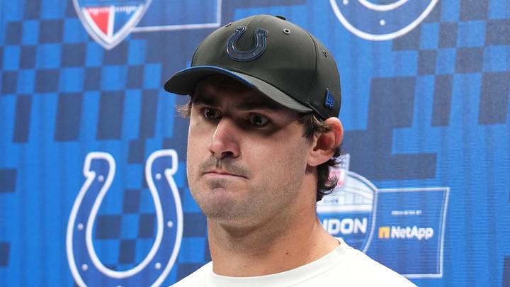 Indianapolis Colts quarterback Daniel Jones at a press conference