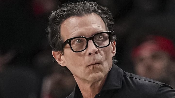 Atlanta Hawks head coach Quin Snyder looks on against the Miami Heat.