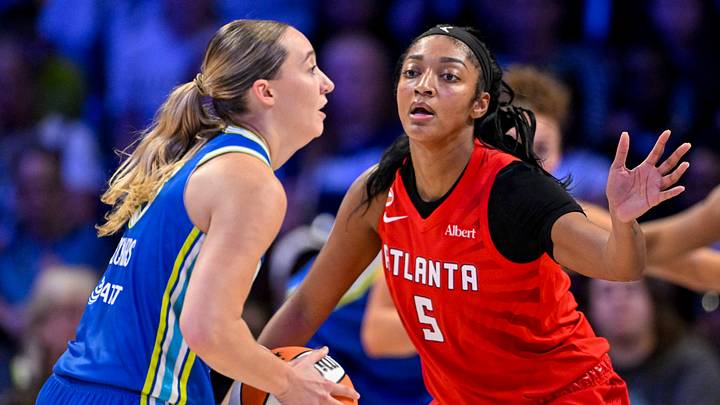 Dallas Wings guard Paige Bueckers and Atlanta Dream forward Angel Reese