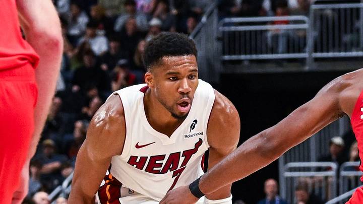 Oct 3, 2026; Quebec City, Quebec, CAN; Miami Heat forward Giannis Antetokounmpo (7) dribbles the ball against Toronto Raptors forward Collin Murray-Boyles (30) during the second quarter at Videotron Centre. Mandatory Credit: David Kirouac-Imagn Images Oct 3, 2026; Quebec City, Quebec, CAN; Miami Heat forward Giannis Antetokounmpo (7) dribbles the ball against Toronto Raptors forward Collin Murray-Boyles (30) during the second quarter at Videotron Centre. Mandatory Credit: David Kirouac-Imagn Images