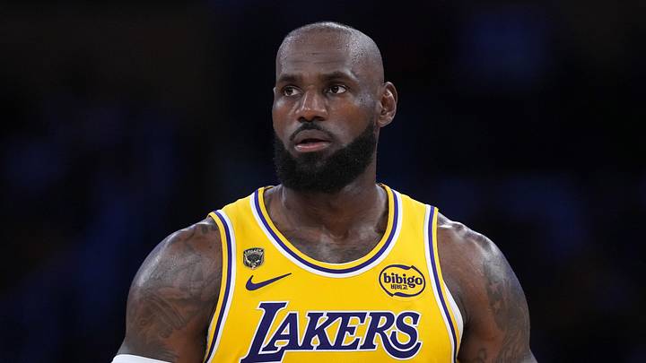 LeBron James playing with the Los Angeles Lakers.