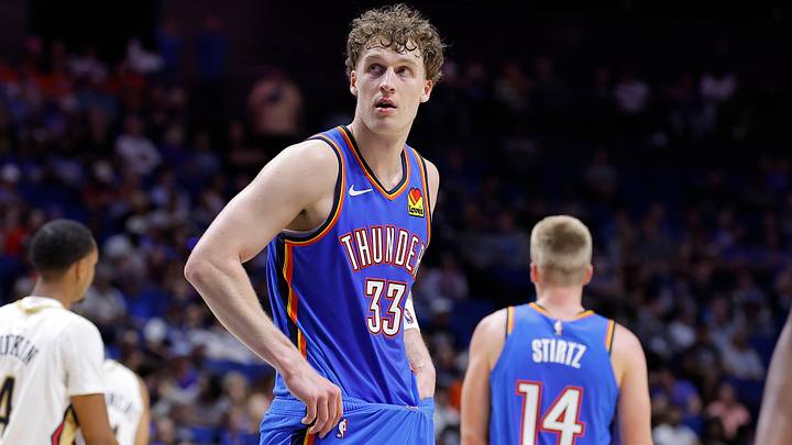 Oct 6, 2026; Tulsa, Oklahoma, USA; Oklahoma City Thunder center Christoph Tilly during the second half against the New Orleans Pelicans at BOK Center. Mandatory Credit: Alonzo Adams-Imagn Images Oct 6, 2026; Tulsa, Oklahoma, USA; Oklahoma City Thunder center Christoph Tilly during the second half against the New Orleans Pelicans at BOK Center. Mandatory Credit: Alonzo Adams-Imagn Images