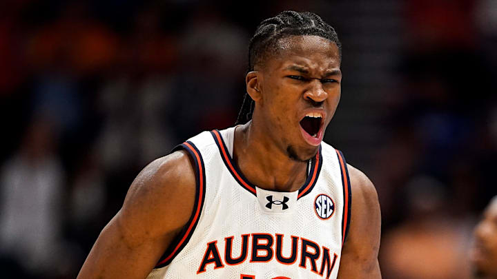 Auburn guard Miles Kelly reacts during a recent game. The Tigers are the No. 1 overall seed in the NCAA tournament. 