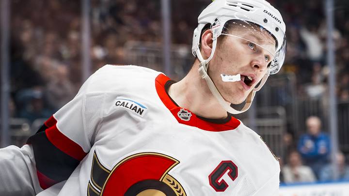 Mar 9, 2026; Vancouver, British Columbia, CAN; Ottawa Senators forward Brady Tkachuk (7) celebrates his goal against the Vancouver Canucks in the third period at Rogers Arena. Mandatory Credit: Bob Frid-Imagn Images Mar 9, 2026; Vancouver, British Columbia, CAN; Ottawa Senators forward Brady Tkachuk (7) celebrates his goal against the Vancouver Canucks in the third period at Rogers Arena. Mandatory Credit: Bob Frid-Imagn Images