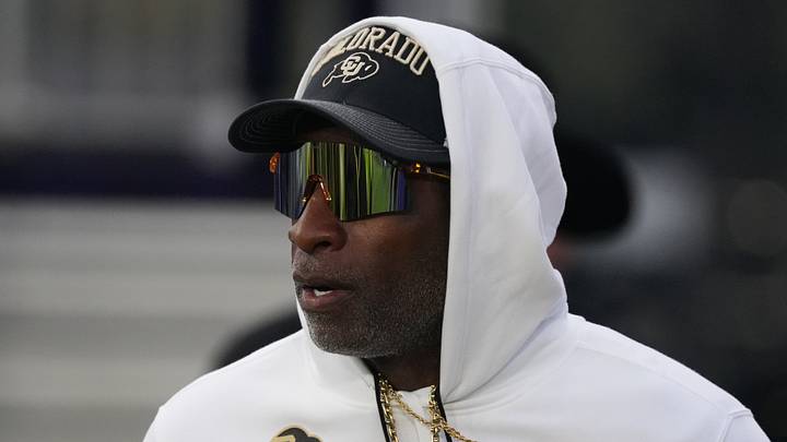 Sep 19, 2026; Evanston, Illinois, USA; Colorado Buffaloes head coach Deion Sanders takes the field with his team for warmups before the game against the Northwestern Wildcats at Northwestern Medicine Field at Martin Stadium. Mandatory Credit: David Banks-Imagn Images Sep 19, 2026; Evanston, Illinois, USA; Colorado Buffaloes head coach Deion Sanders takes the field with his team for warmups before the game against the Northwestern Wildcats at Northwestern Medicine Field at Martin Stadium. Mandatory Credit: David Banks-Imagn Images
