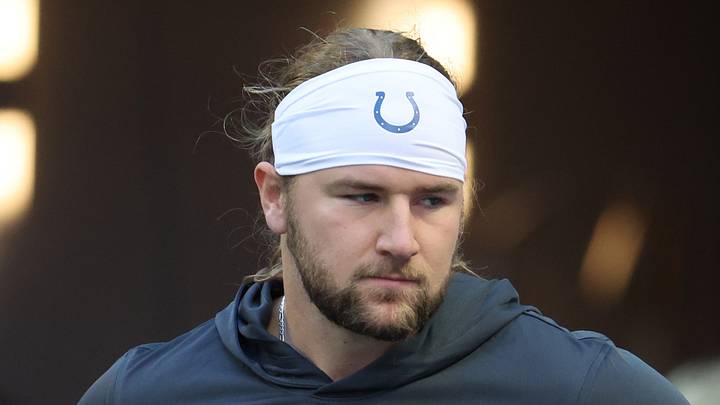 Indianapolis Colts tight end Tyler Warren stands on the sidelines