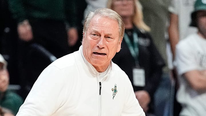 Michigan State head coach Tom Izzo reacts to a call to a referee during the second half against Bowling Green at Breslin Center in East Lansing on Saturday, Nov. 16, 2024. Michigan State head coach Tom Izzo reacts to a call to a referee during the second half against Bowling Green at Breslin Center in East Lansing on Saturday, Nov. 16, 2024.