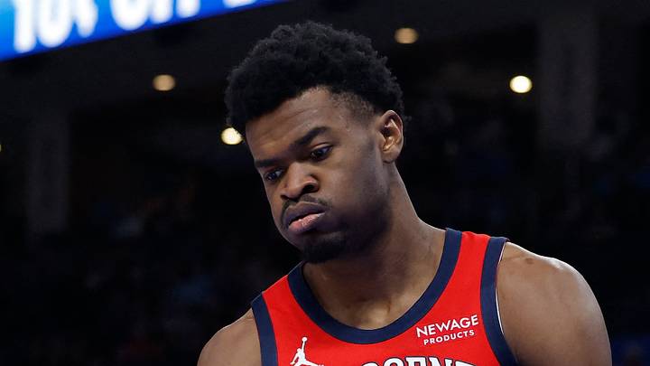 Jan 27, 2026; Oklahoma City, Oklahoma, USA; New Orleans Pelicans center Yves Missi (21) reacts after a play against the Oklahoma City Thunder during the second half at Paycom Center. Mandatory Credit: Alonzo Adams-Imagn Images Jan 27, 2026; Oklahoma City, Oklahoma, USA; New Orleans Pelicans center Yves Missi (21) reacts after a play against the Oklahoma City Thunder during the second half at Paycom Center. Mandatory Credit: Alonzo Adams-Imagn Images