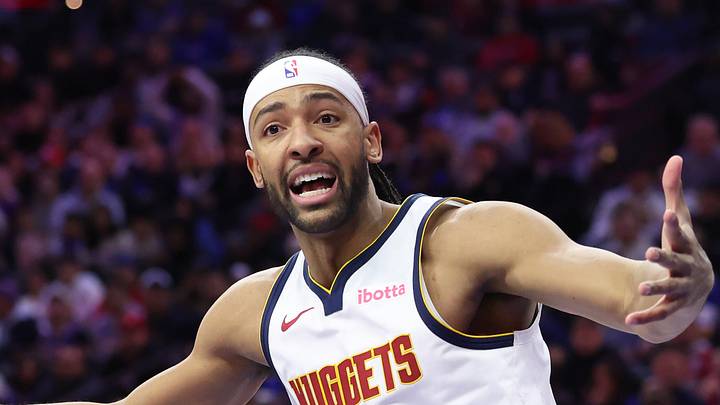 Jan 5, 2026; Philadelphia, Pennsylvania, USA; Denver Nuggets forward Zeke Nnaji (22) reacts to a play against the Philadelphia 76ers during the third quarter at Xfinity Mobile Arena. Mandatory Credit: Bill Streicher-Imagn Images