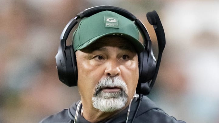 Oct 19, 2025; Glendale, Arizona, USA; Green Bay Packers special teams coordinator Rich Bisaccia against the Arizona Cardinals at State Farm Stadium. Mandatory Credit: Mark J. Rebilas-Imagn Images Oct 19, 2025; Glendale, Arizona, USA; Green Bay Packers special teams coordinator Rich Bisaccia against the Arizona Cardinals at State Farm Stadium. Mandatory Credit: Mark J. Rebilas-Imagn Images