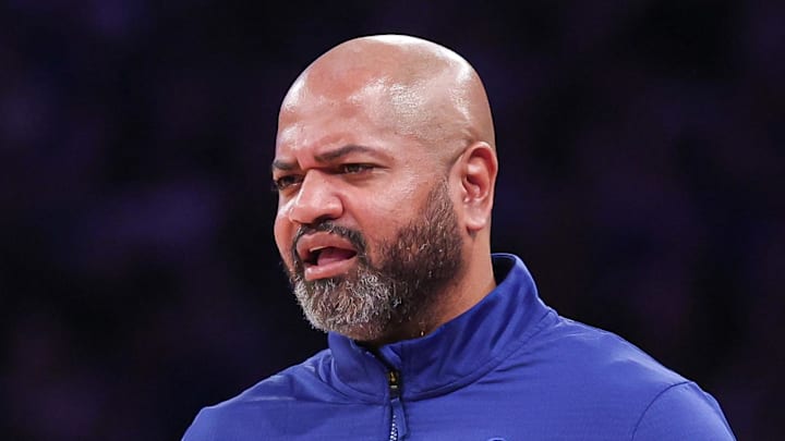 Dec 7, 2024; New York, New York, USA; Detroit Pistons head coach JB Bickerstaff reacts during the second half against the New York Knicks at Madison Square Garden. Mandatory Credit: Vincent Carchietta-Imagn Images Dec 7, 2024; New York, New York, USA; Detroit Pistons head coach JB Bickerstaff reacts during the second half against the New York Knicks at Madison Square Garden. Mandatory Credit: Vincent Carchietta-Imagn Images