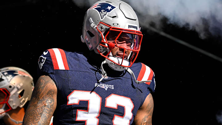 Nov 2, 2025; Foxborough, Massachusetts, USA; New England Patriots linebacker Anfernee Jennings (33) walks out of the player's tunnel before a game against the Atlanta Falcons at Gillette Stadium.