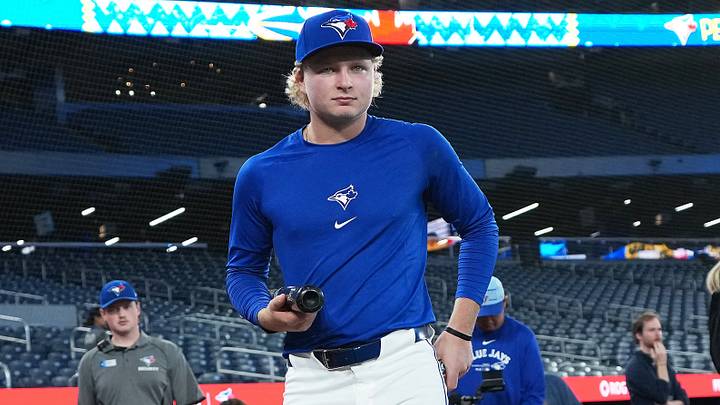 Sep 13, 2025; Toronto, Ontario, CAN; Toronto Blue Jays first round draft pick JoJo Parker prepares to take batting practice before a game against the Baltimore Orioles at Rogers Centre. Mandatory Credit: Nick Turchiaro-Imagn Images