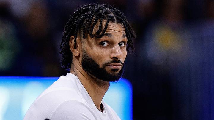 Nov 3, 2025; Denver, Colorado, USA; Denver Nuggets guard Jamal Murray (27) reacts from the sideline after a play in the fourth quarter against the Sacramento Kings at Ball Arena. Mandatory Credit: Isaiah J. Downing-Imagn Images