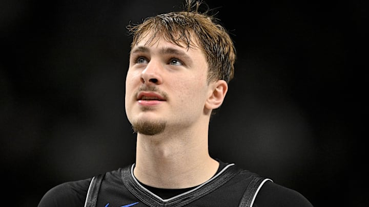 Mar 30, 2026; Dallas, Texas, USA; Dallas Mavericks forward Cooper Flagg (32) looks on during the second half against the Minnesota Timberwolves at the American Airlines Center. Mandatory Credit: Jerome Miron-Imagn Images Mar 30, 2026; Dallas, Texas, USA; Dallas Mavericks forward Cooper Flagg (32) looks on during the second half against the Minnesota Timberwolves at the American Airlines Center. Mandatory Credit: Jerome Miron-Imagn Images