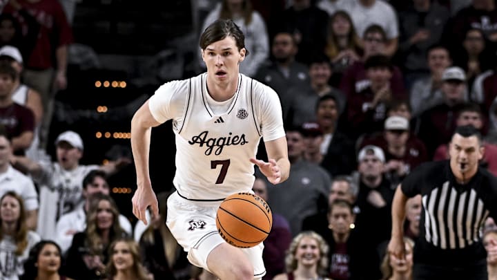 Jan 10, 2026; College Station, Texas, USA; Texas A&M Aggies forward Zach Clemence (7) dribbles the ball against the Oklahoma Sooners at Reed Arena. Mandatory Credit: Maria Lysaker-Imagn Images Jan 10, 2026; College Station, Texas, USA; Texas A&M Aggies forward Zach Clemence (7) dribbles the ball against the Oklahoma Sooners at Reed Arena. Mandatory Credit: Maria Lysaker-Imagn Images